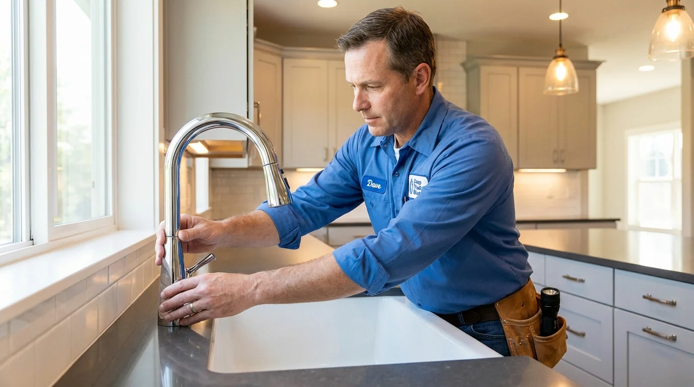 Kitchen faucet installation by Johns Plumbing LLC in Commerce